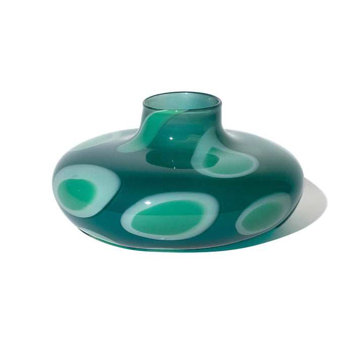 Teal, Mint and Green Polka Dot Vase