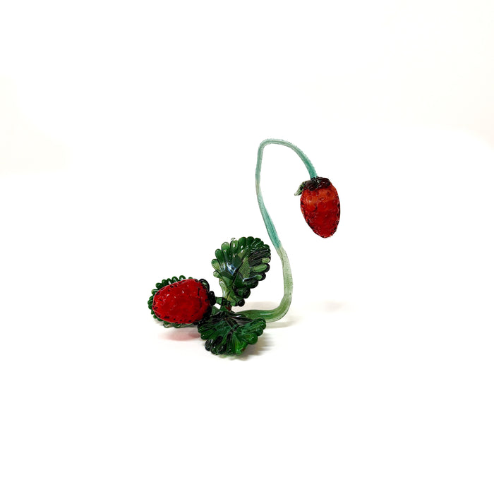 Glass Strawberries Sculpture
