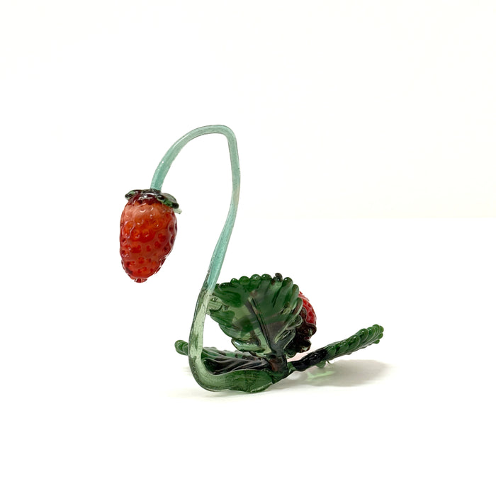 Glass Strawberries Sculpture