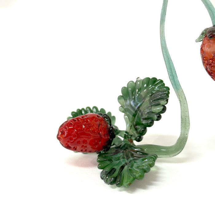 Glass Strawberries Sculpture