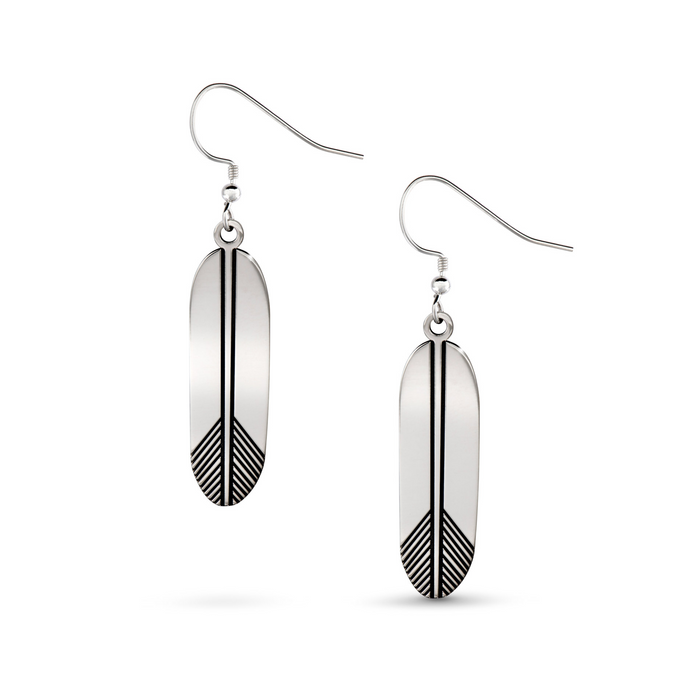 Silver Feather Earrings