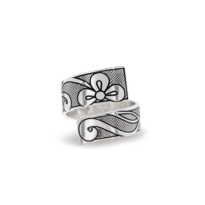 Silver Floral "Beadwork" Ring