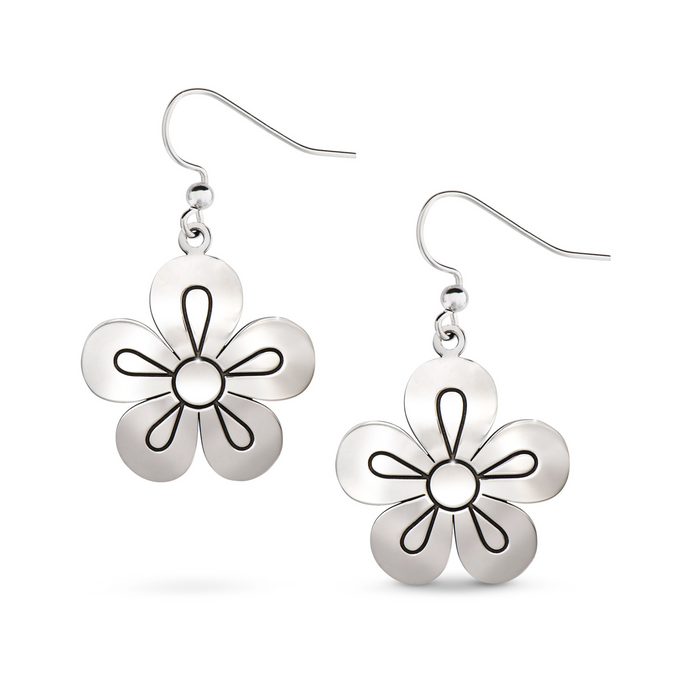 Silver Rosette Earrings