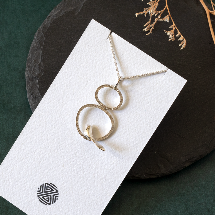 Bird in Hoops Necklace