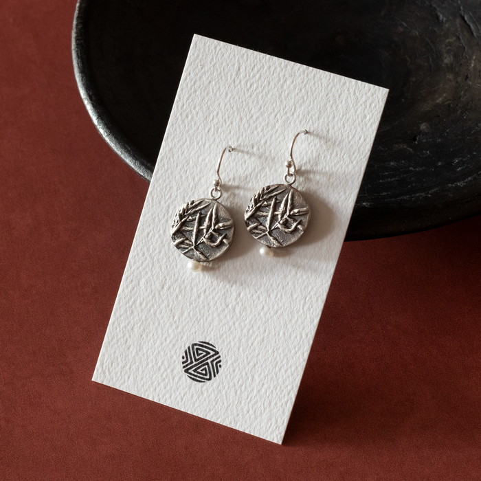 Botanical Earrings with Pearls