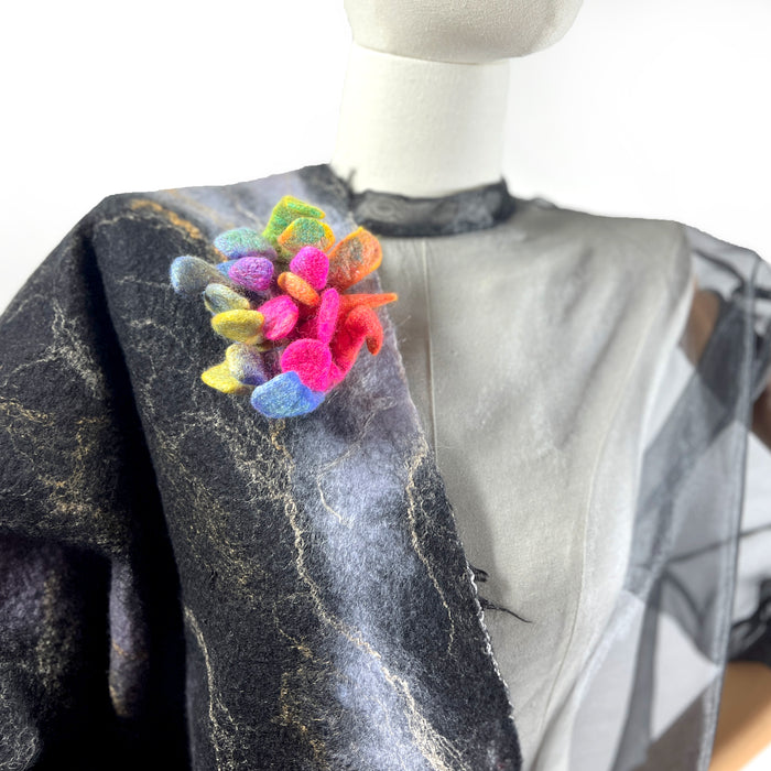 Neon Felted Brooch