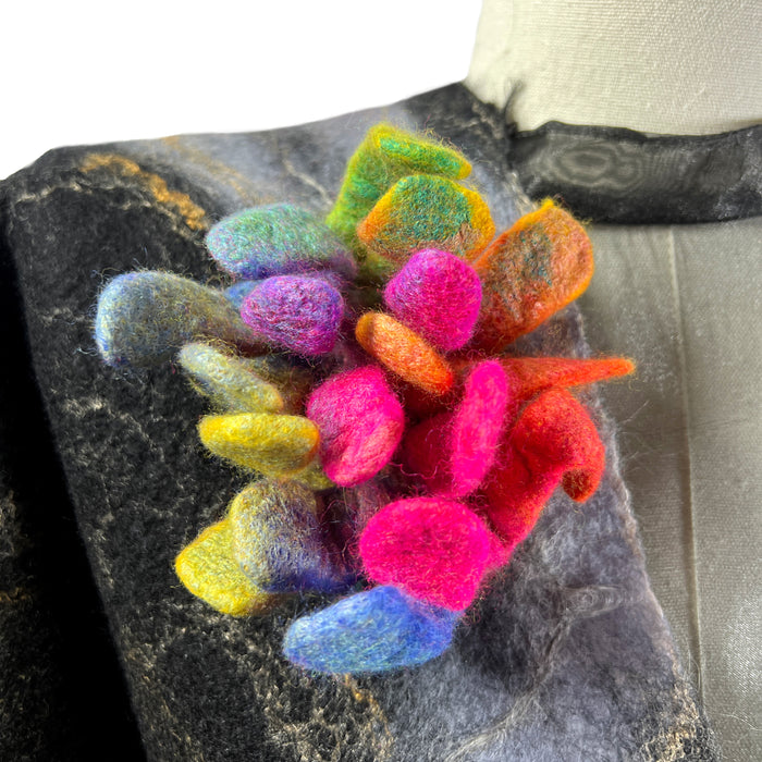 Neon Felted Brooch