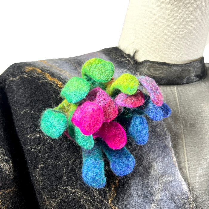Neon Felted Brooch