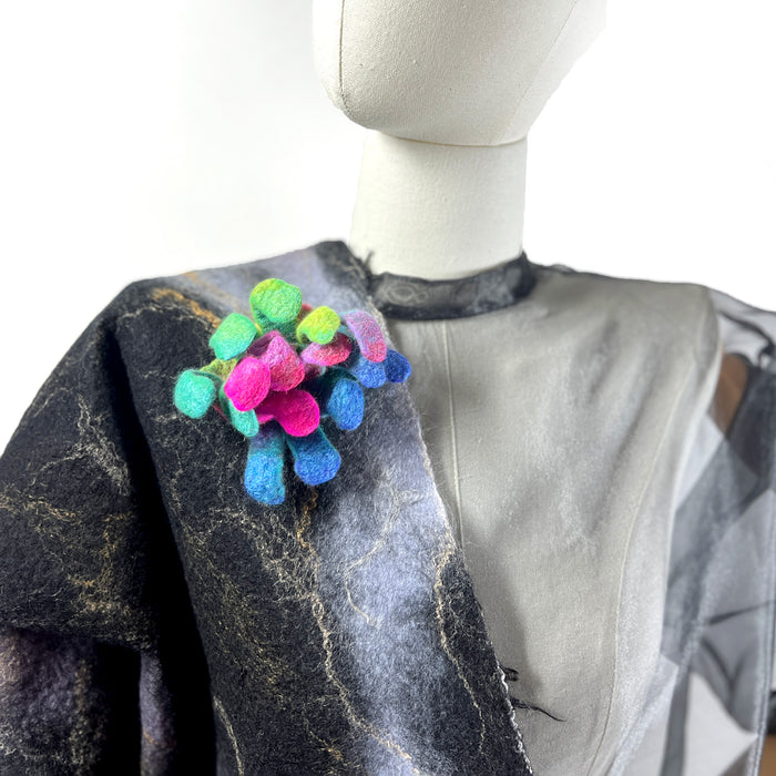 Neon Felted Brooch