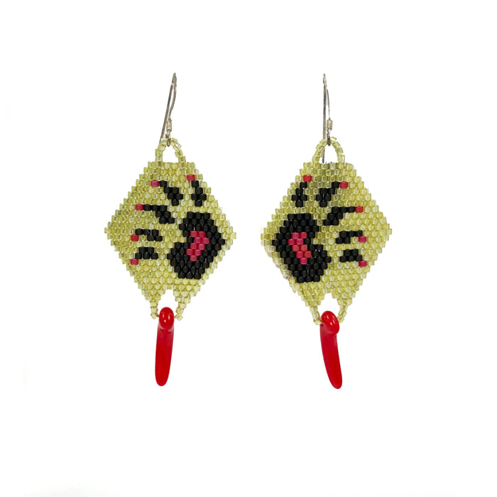 Bear Paw Beaded Earrings