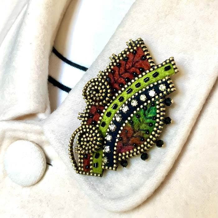 Abstract Leaf Brooch