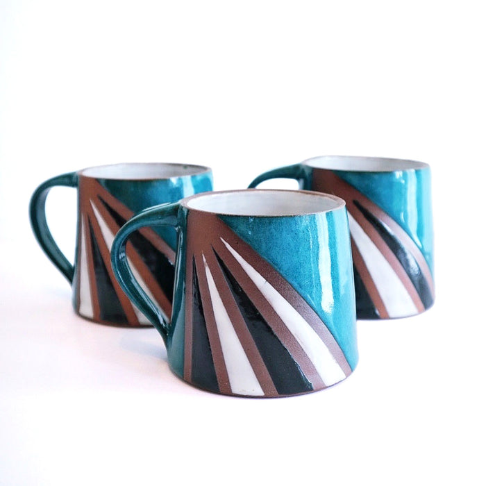 Blue Strip Bauhaus Short Mug