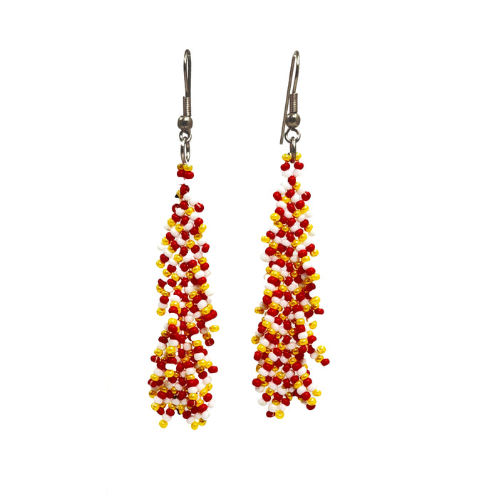 Beaded Feather Earrings