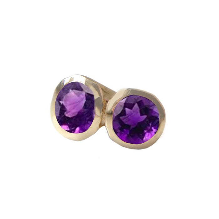 Ear single, 14K amethyst stud