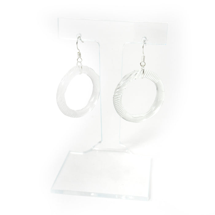 Glass Earrings Clear Pattern