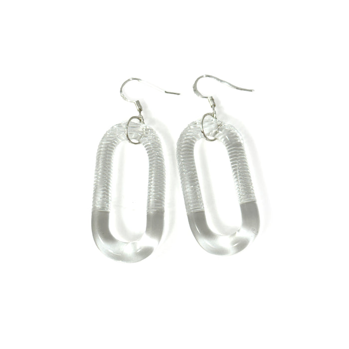 Glass Earrings Clear Pattern