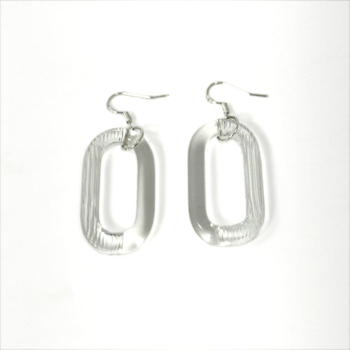 Glass Earrings Clear Pattern