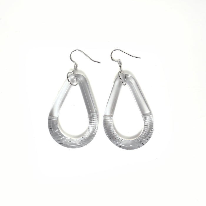 Glass Earrings Clear Pattern