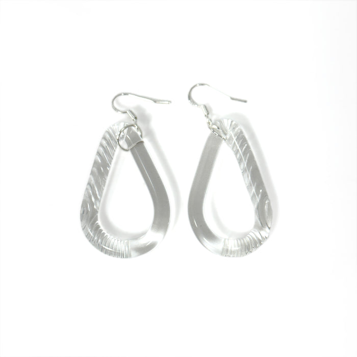 Glass Earrings Clear Pattern