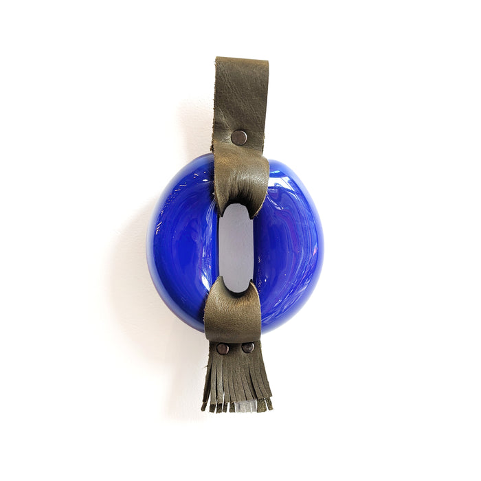 Small Glass & Leather Wall Hanging