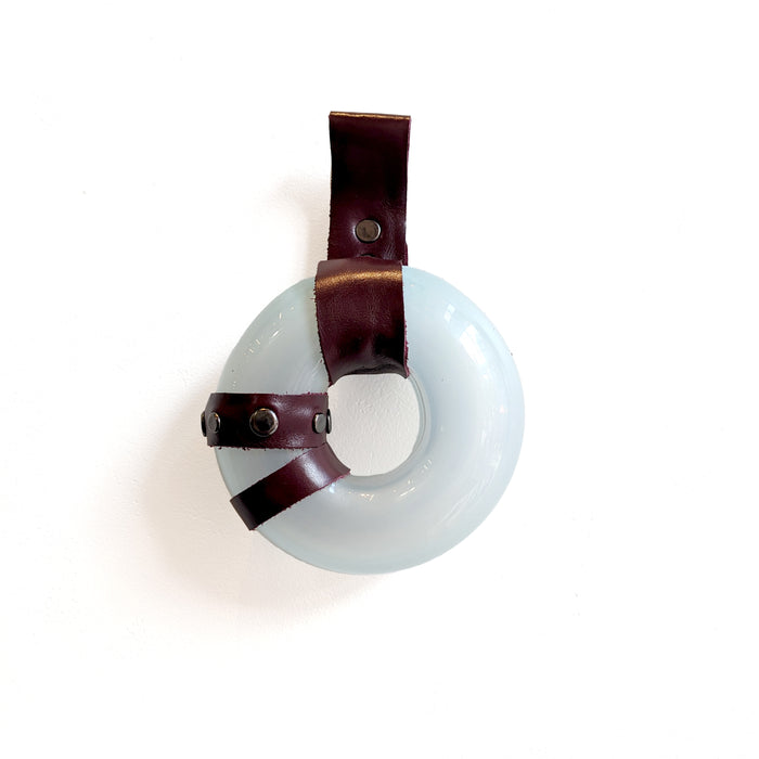 Small Glass & Leather Wall Hanging