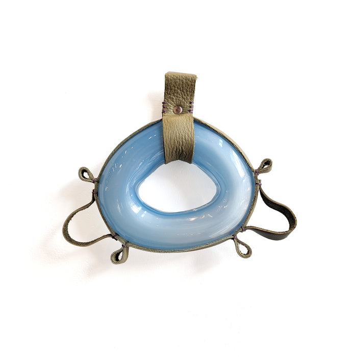 Small Glass & Leather Wall Hanging