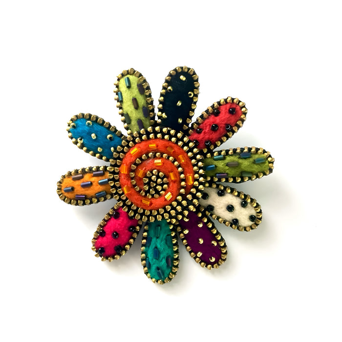 Multi-Coloured Daisy Brooch