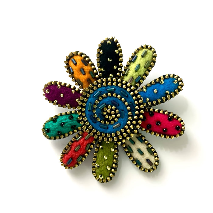 Multi-Coloured Daisy Brooch