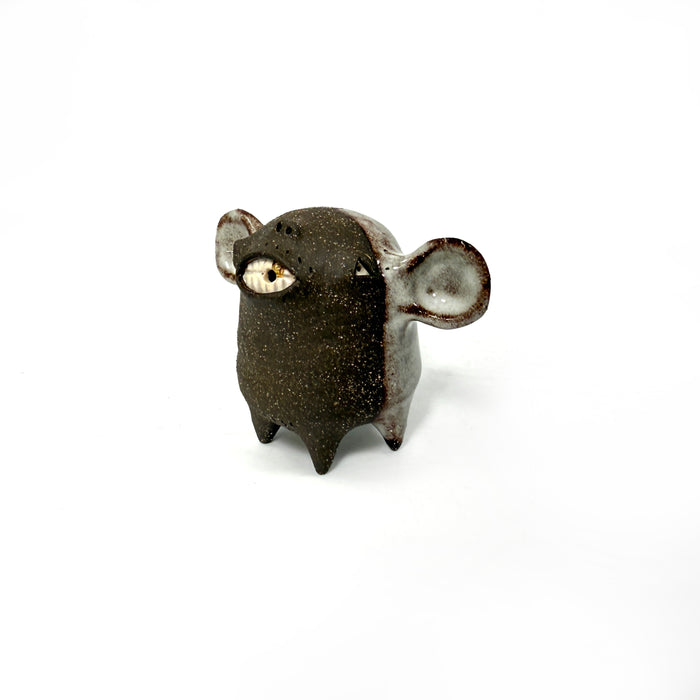 Brown Stoneware Creature Salt Shaker