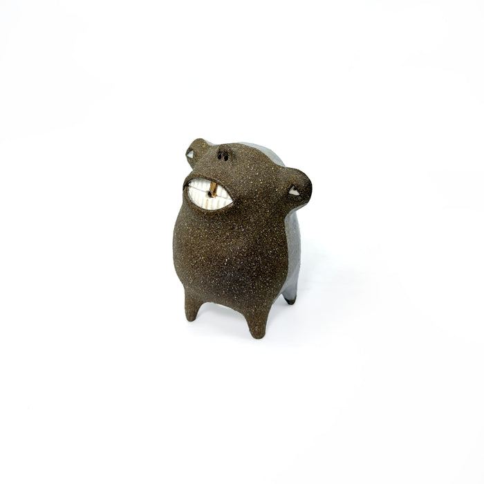 Brown Stoneware Creature Salt Shaker