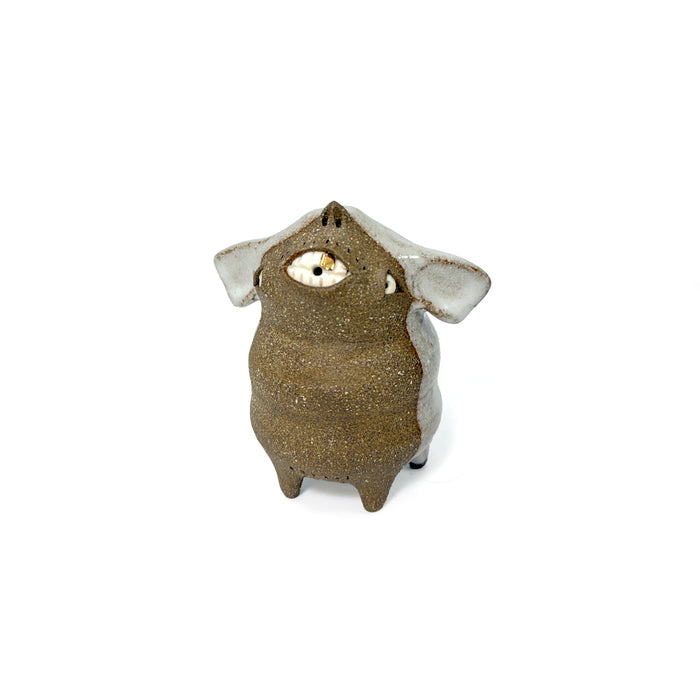 Brown Stoneware Creature Salt Shaker