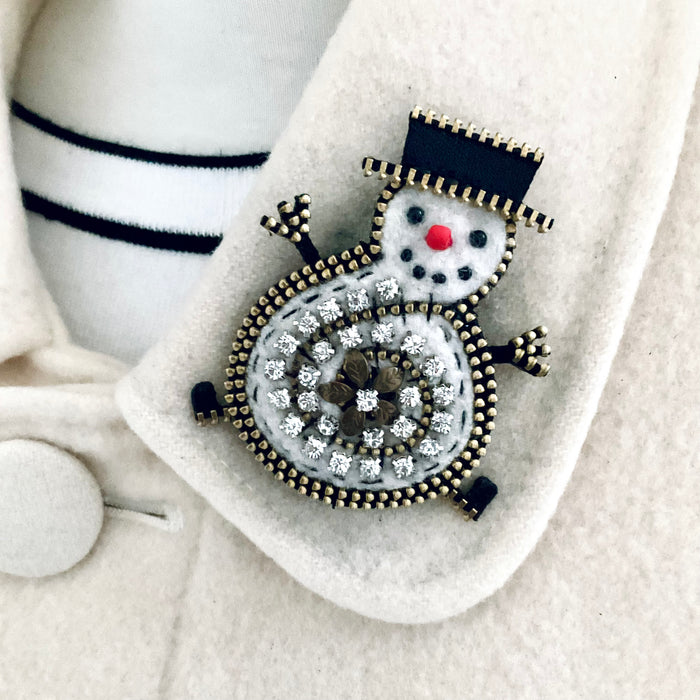 Snowman Brooch