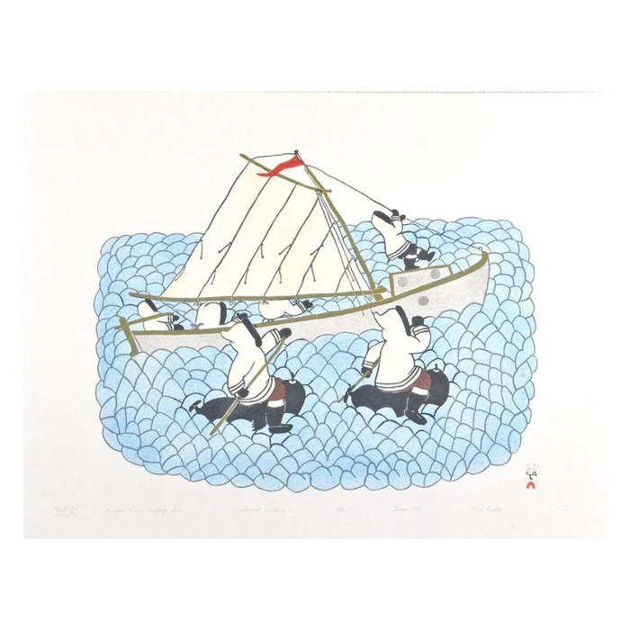 Hunters Pursue Drifting Boat Print