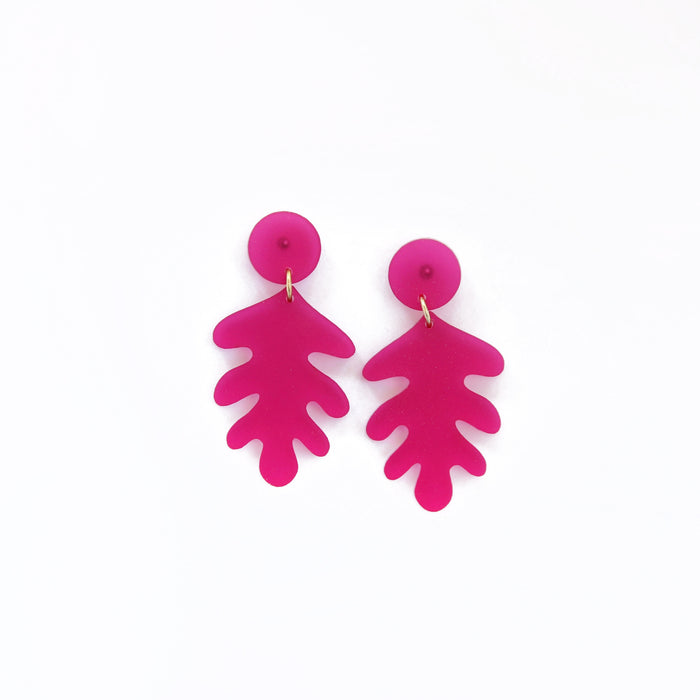 Medium Colourful Leaf Earrings