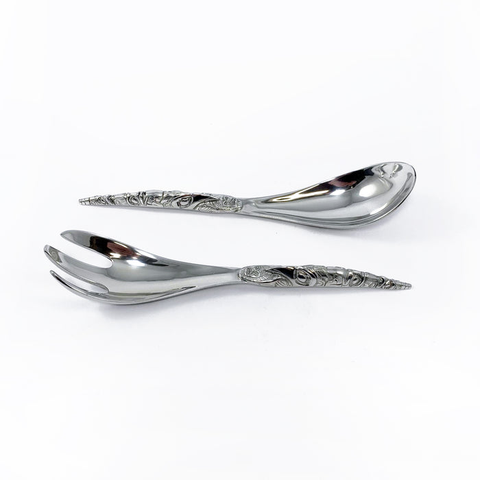 Pewter Horn Server Set,polished