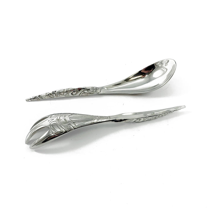 Pewter Horn Server Set,polished