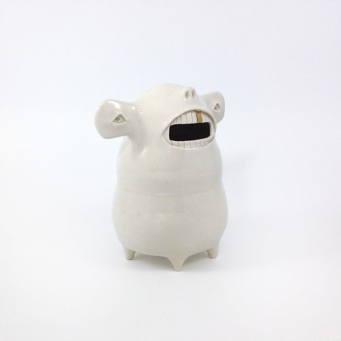 Creature Coin Bank in White Porcelain