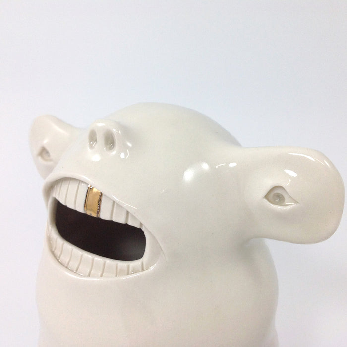 Creature Coin Bank in White Porcelain