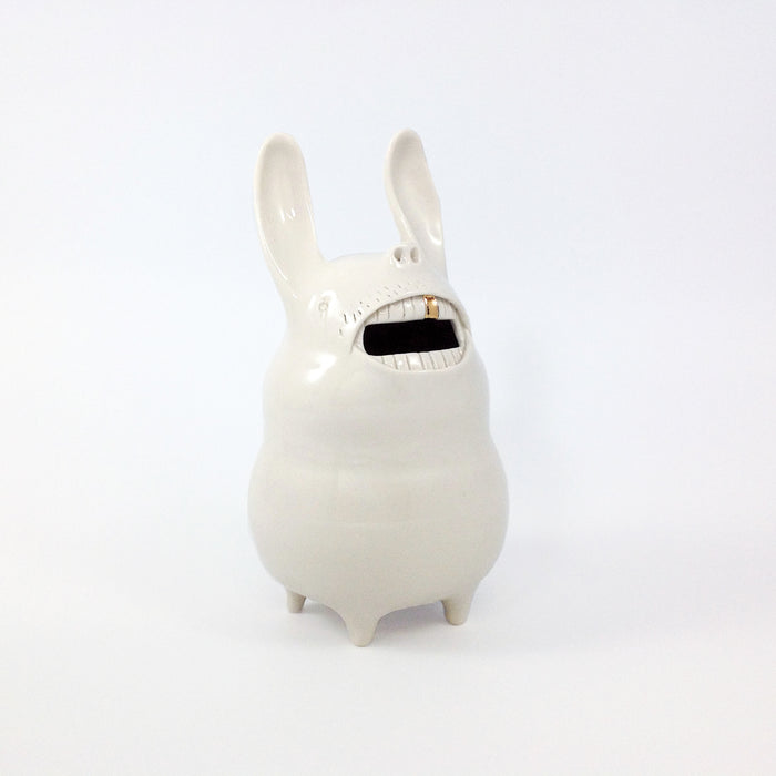 Creature Coin Bank in White Porcelain