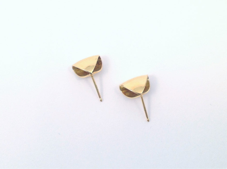 Puffed Triangle Stud Earrings by Margaret Lim