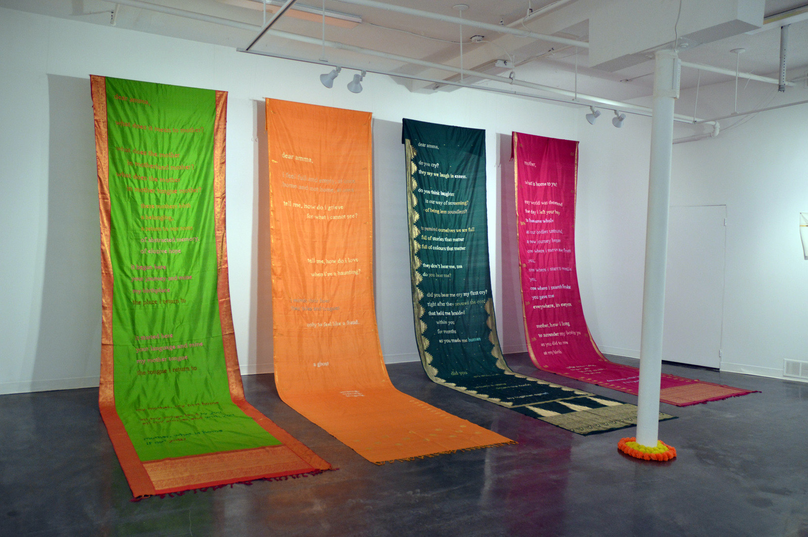 Par Nair Letters of Haunting installed at Eastern Edge Gallery 2024